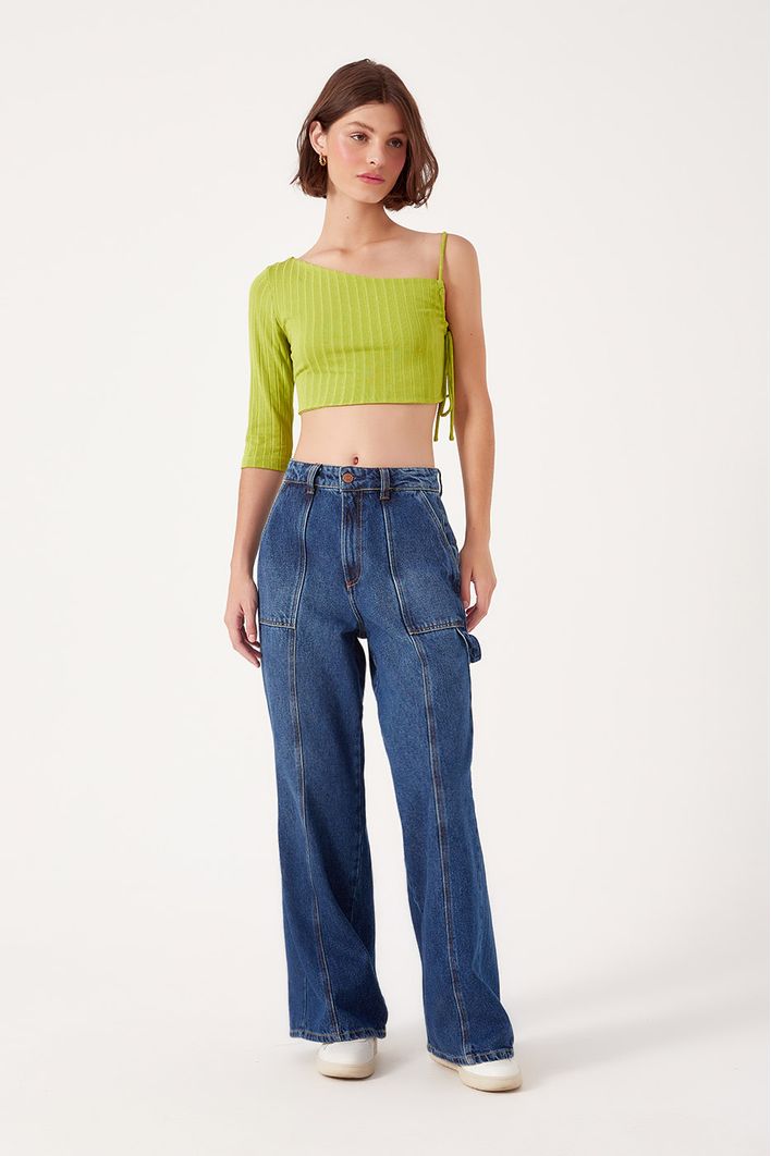 Blusa Cava Franzida Canelada