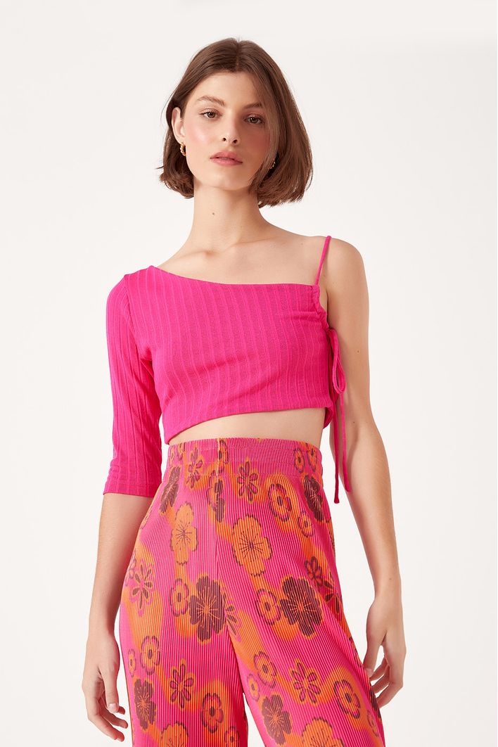 Blusa Cava Franzida Canelada