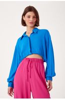Camisa Cropped Franzido Cintura