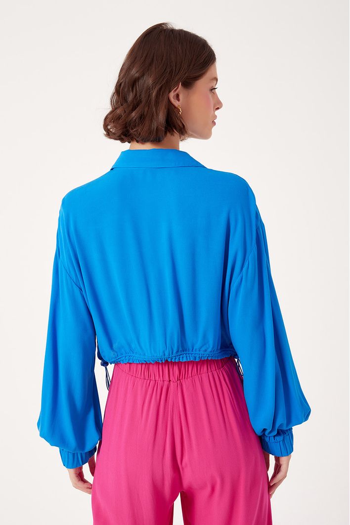 Camisa Cropped Franzido Cintura