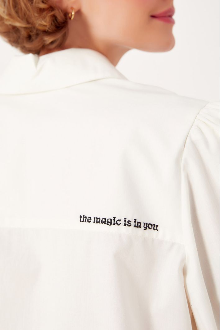 Camisa Manga Ampla Bordados