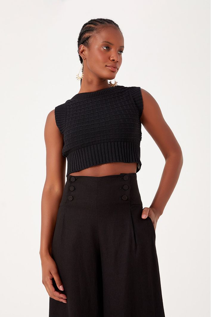 Blusa Tricot Frente Unica