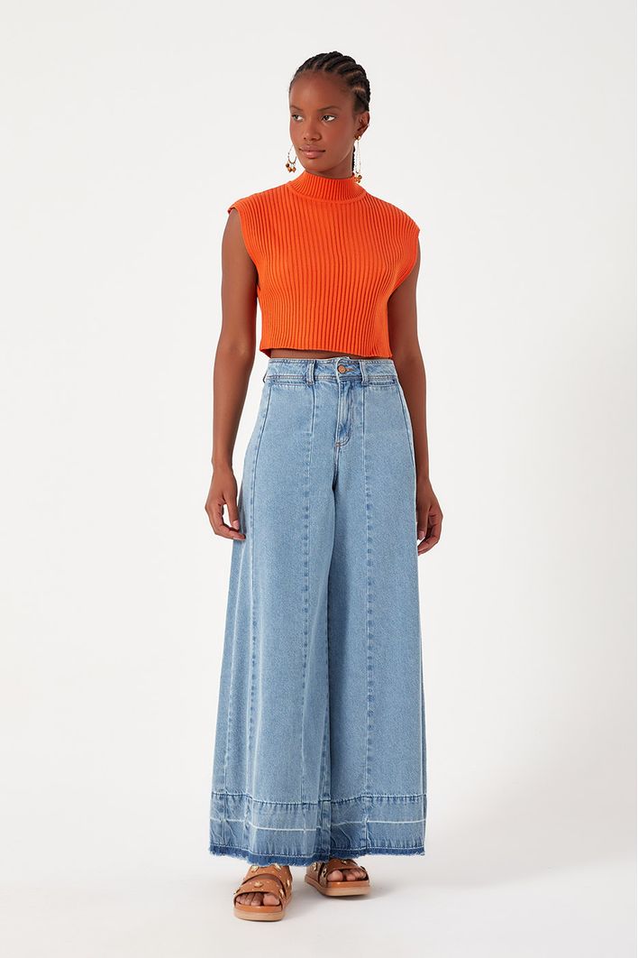 Blusa Tricot Gola Alta
