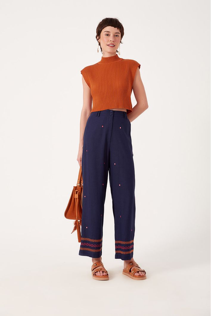 Blusa Tricot Gola Alta