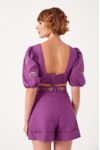 Blusa Franzido Bordado Bandana