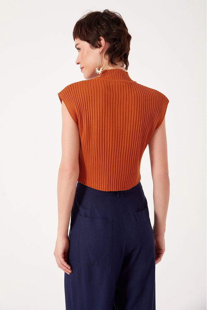 Blusa Tricot Gola Alta