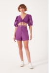 Blusa Franzido Bordado Bandana