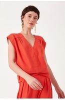 Blusa Linho Recorte Ombro