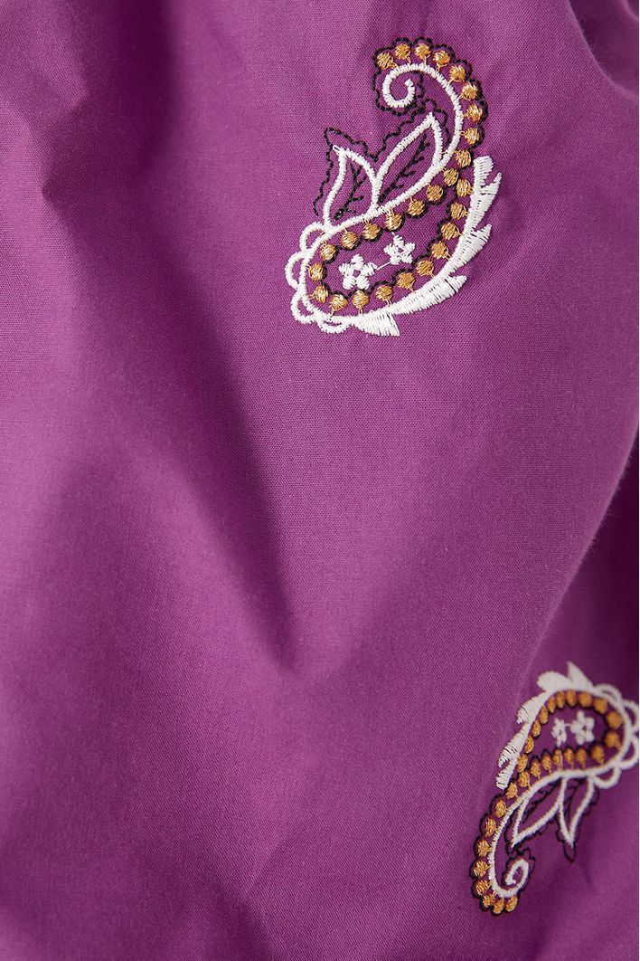 Blusa Franzido Bordado Bandana