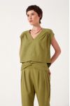 Blusa Linho Recorte Ombro