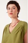 Blusa Linho Recorte Ombro
