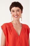 Blusa Linho Recorte Ombro