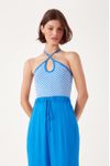Blusa Tricot Jacquard Quadradinhos