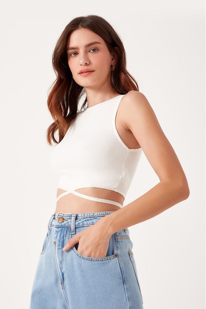 Cropped Canelada Com Amarração