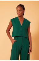 Blusa Linho Quadradinha Botões