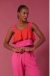 Blusa Linho Alça Bordada