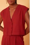 Blusa Linho Quadradinha Botões