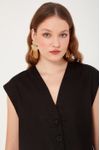 Blusa Linho Quadradinha Botões