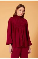 Camisa Crepe Gola Alta