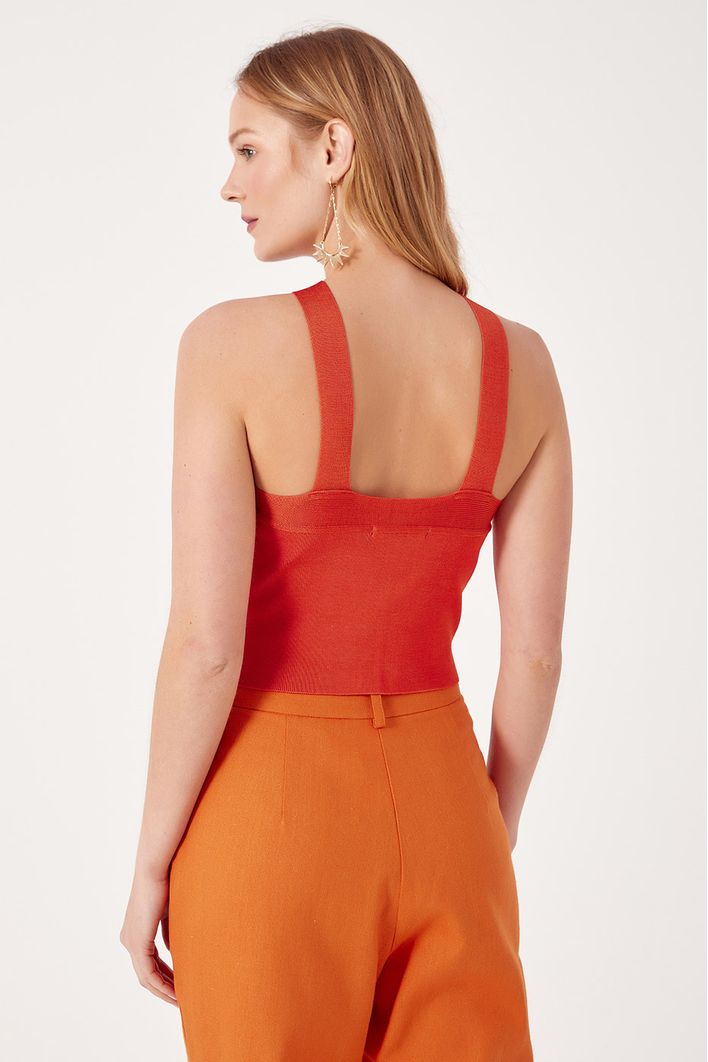 Blusa Tricot Decote Cruzado