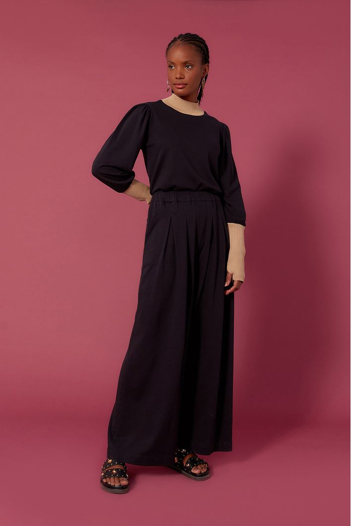 Blusa Com Tricot Rayon