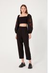 Blusa Manga Tecido Bordado