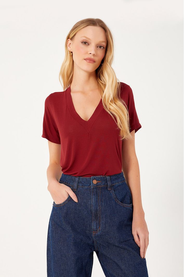 T-shirt Básica Malha Tricot