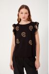 Blusa Bordada Manga Babado