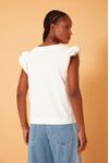 Blusa Bordada Manga Babado