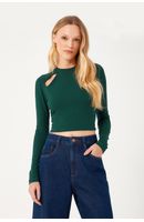 Blusa Cropped Ombro Vazado