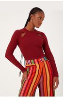 Blusa Cropped Ombro Vazado