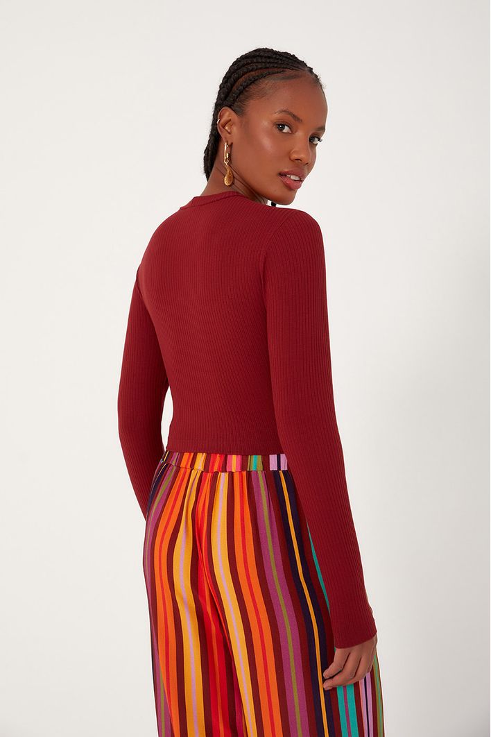 Blusa Cropped Ombro Vazado