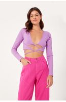 Blusa Canelada Amarrações