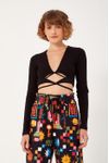 Blusa Canelada Amarrações