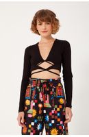 Blusa Canelada Amarrações