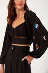 Blusa Linho Bordado Mystic
