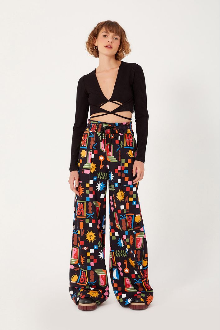 Blusa Canelada Amarrações