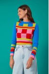 Blusa Tricot Jacquard Colorblock