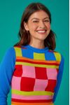 Blusa Tricot Jacquard Colorblock