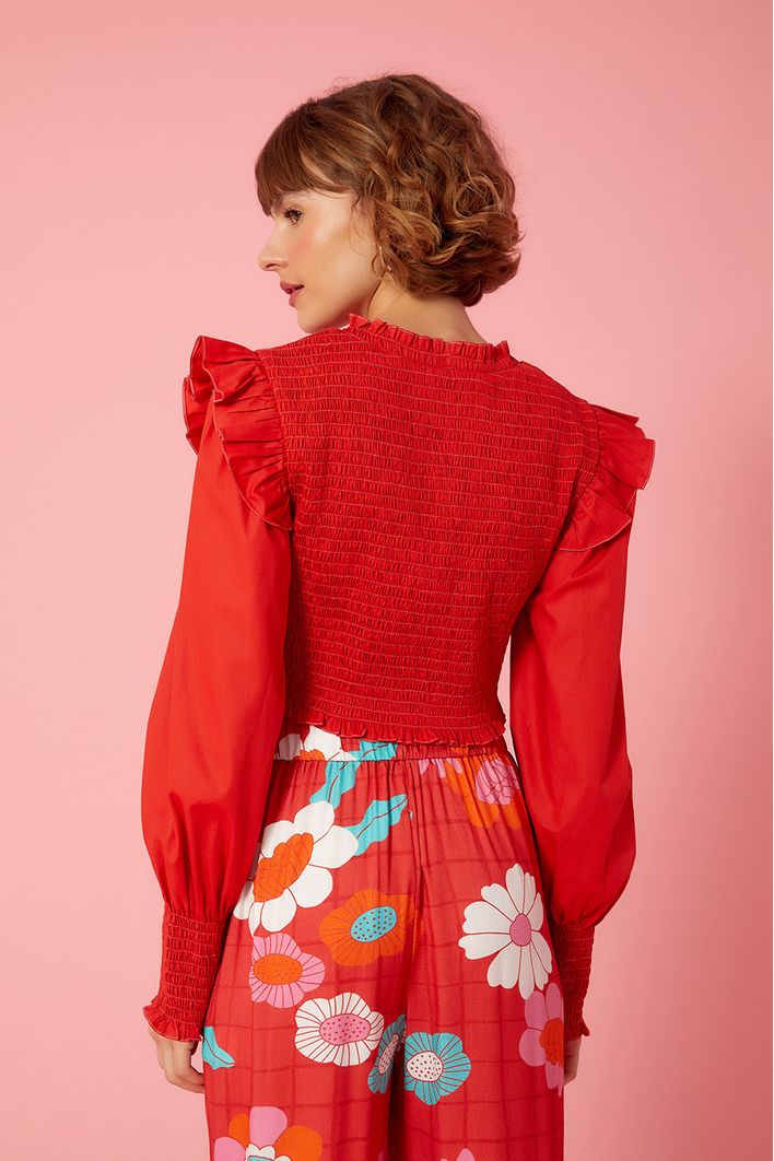 Blusa Lastex Manga Longa
