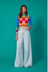 Blusa Tricot Jacquard Colorblock