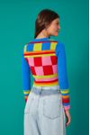 Blusa Tricot Jacquard Colorblock
