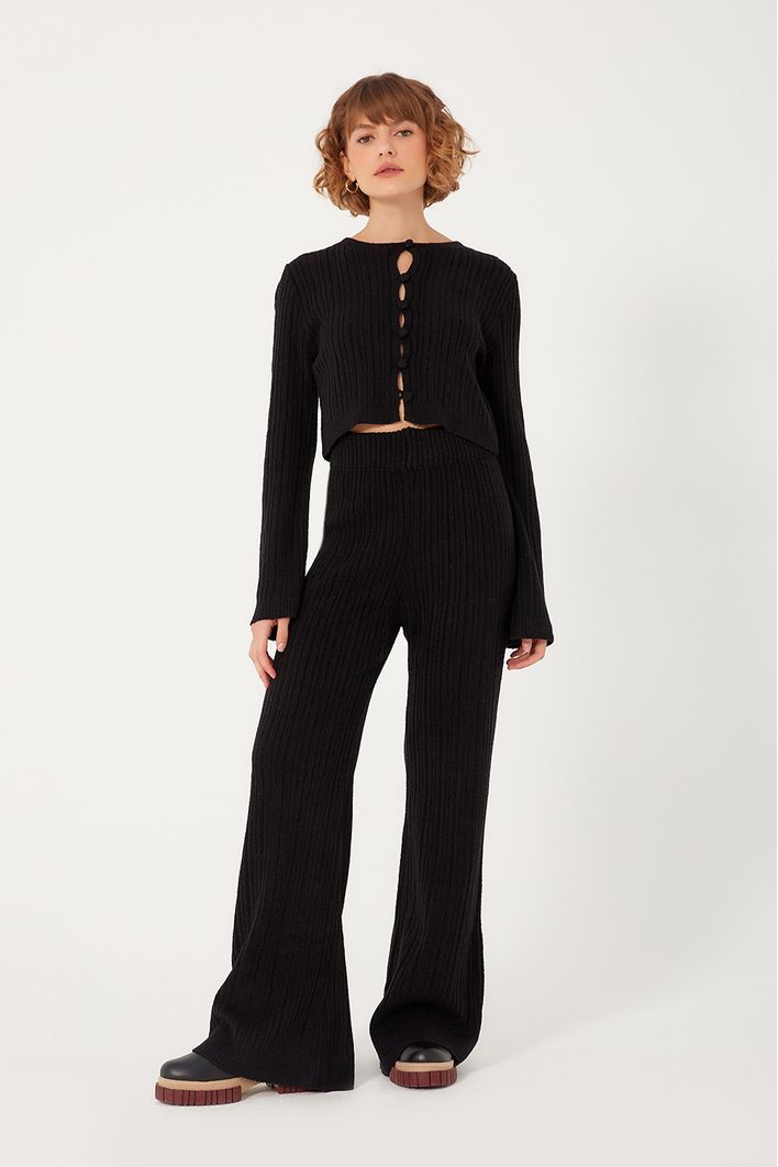Blusa Tricot Frente Vazada