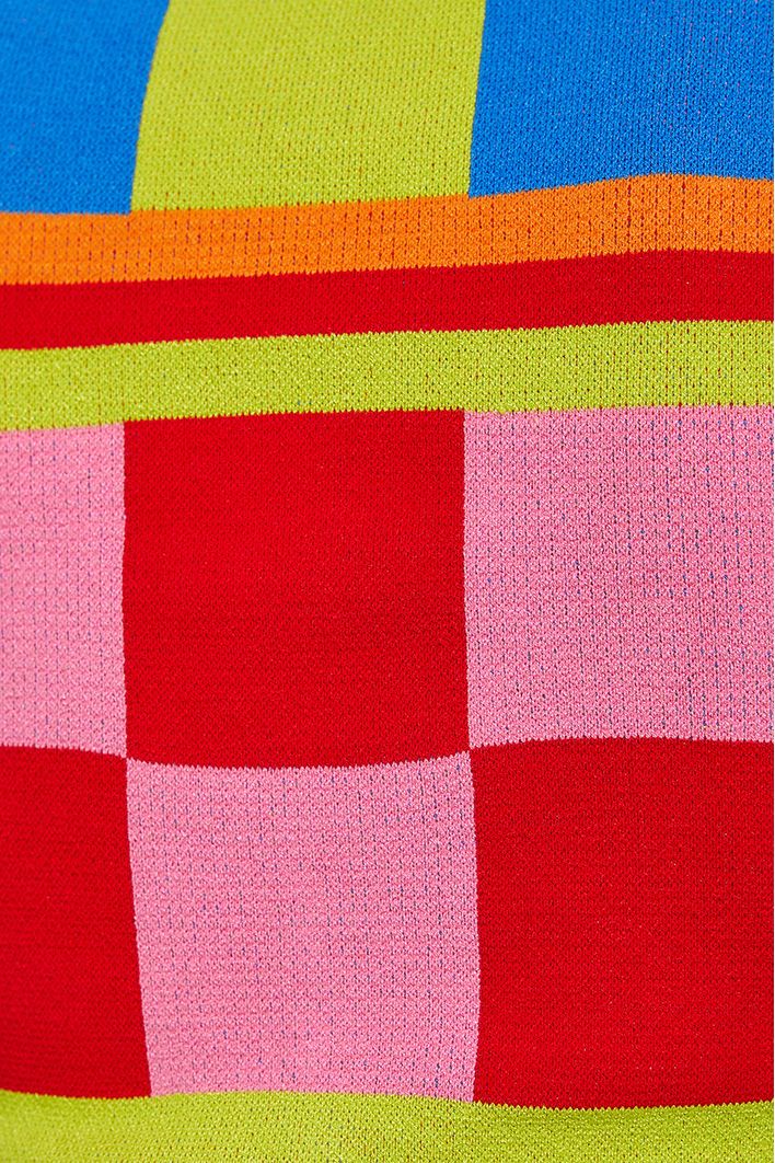 Blusa Tricot Jacquard Colorblock