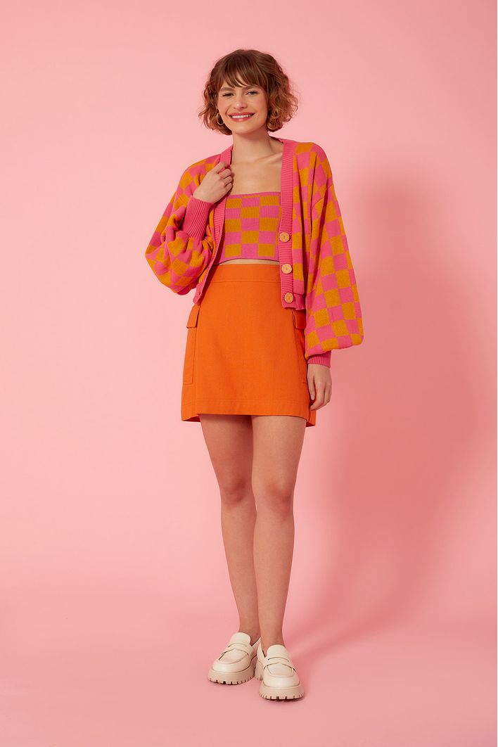 Top Tricot Jacquard Xadrezinho