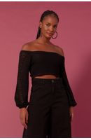 Blusa Tricot Manga Furinhos