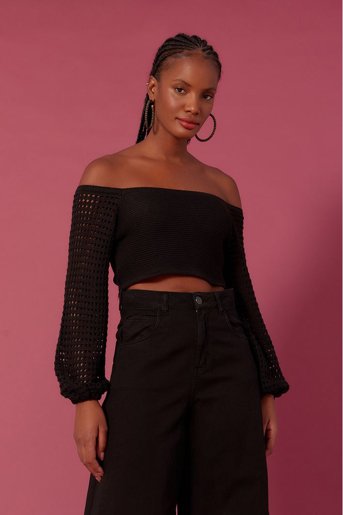 Blusa Tricot Manga Furinhos