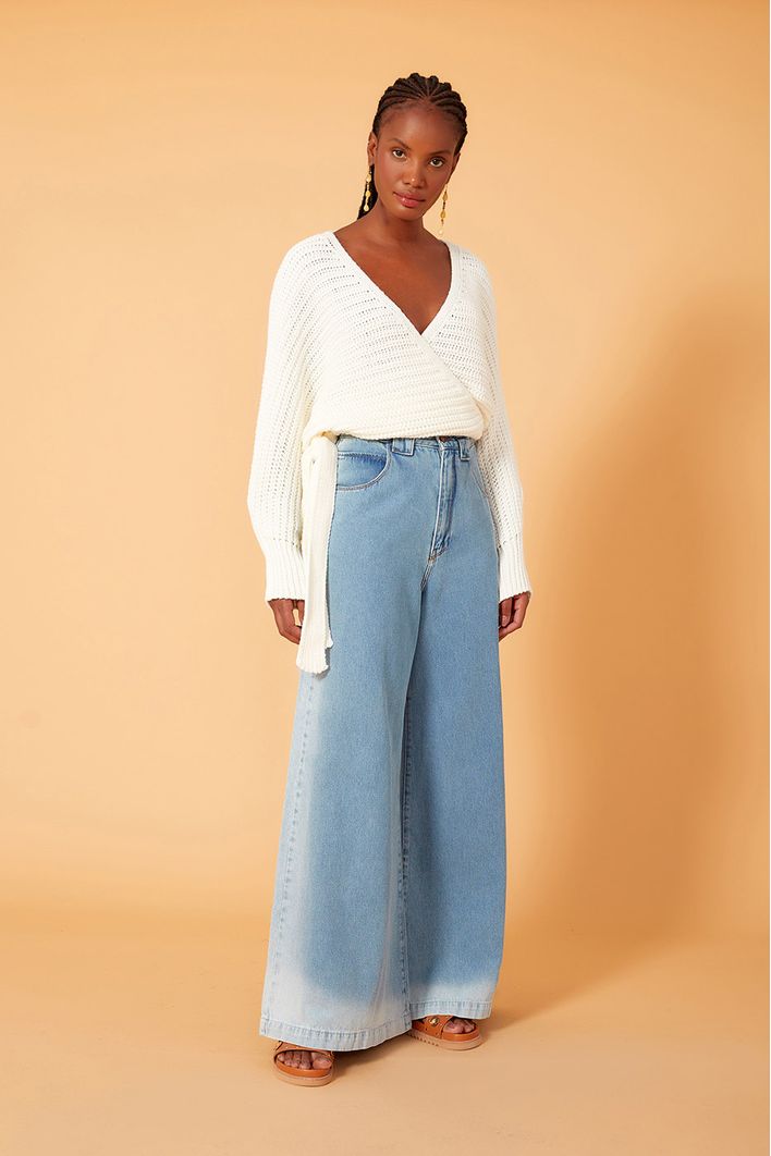 Blusa Tricot Transpassada