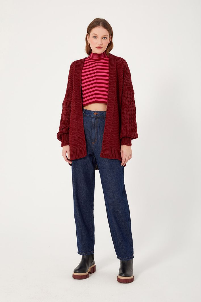 Blusa Tricot Bicolor