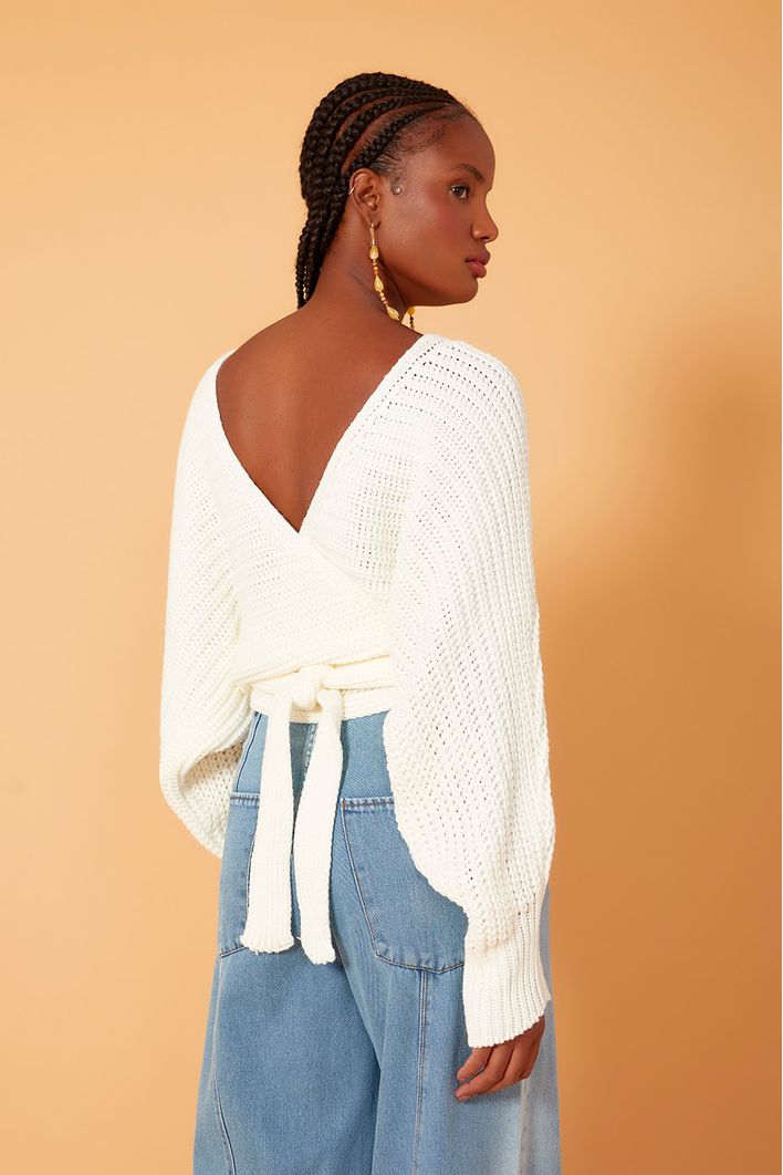 Blusa Tricot Transpassada